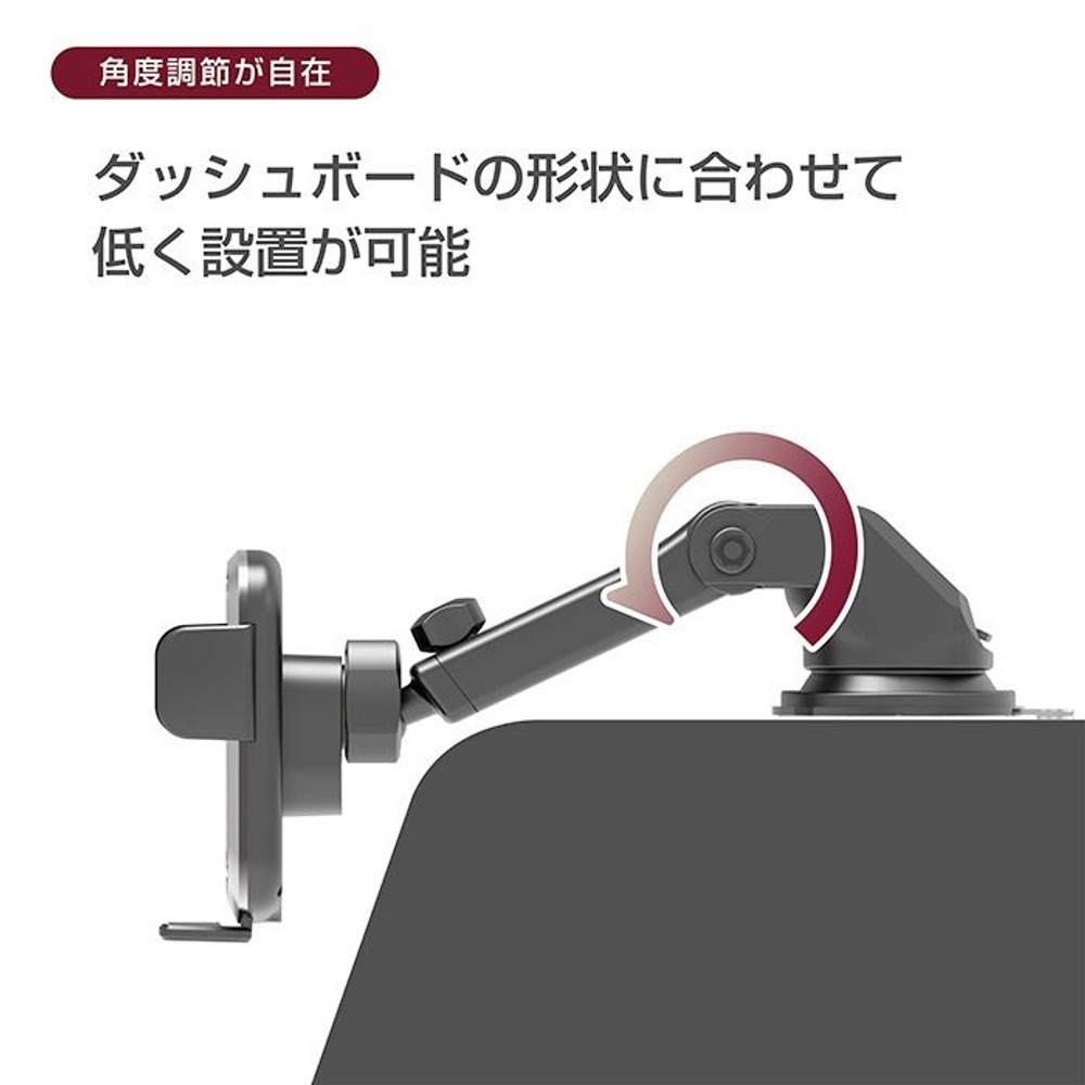 カシムラ 自動開閉ワイヤレス充電ホルダー 吸盤取付 KW-58, ブラック, KW-58