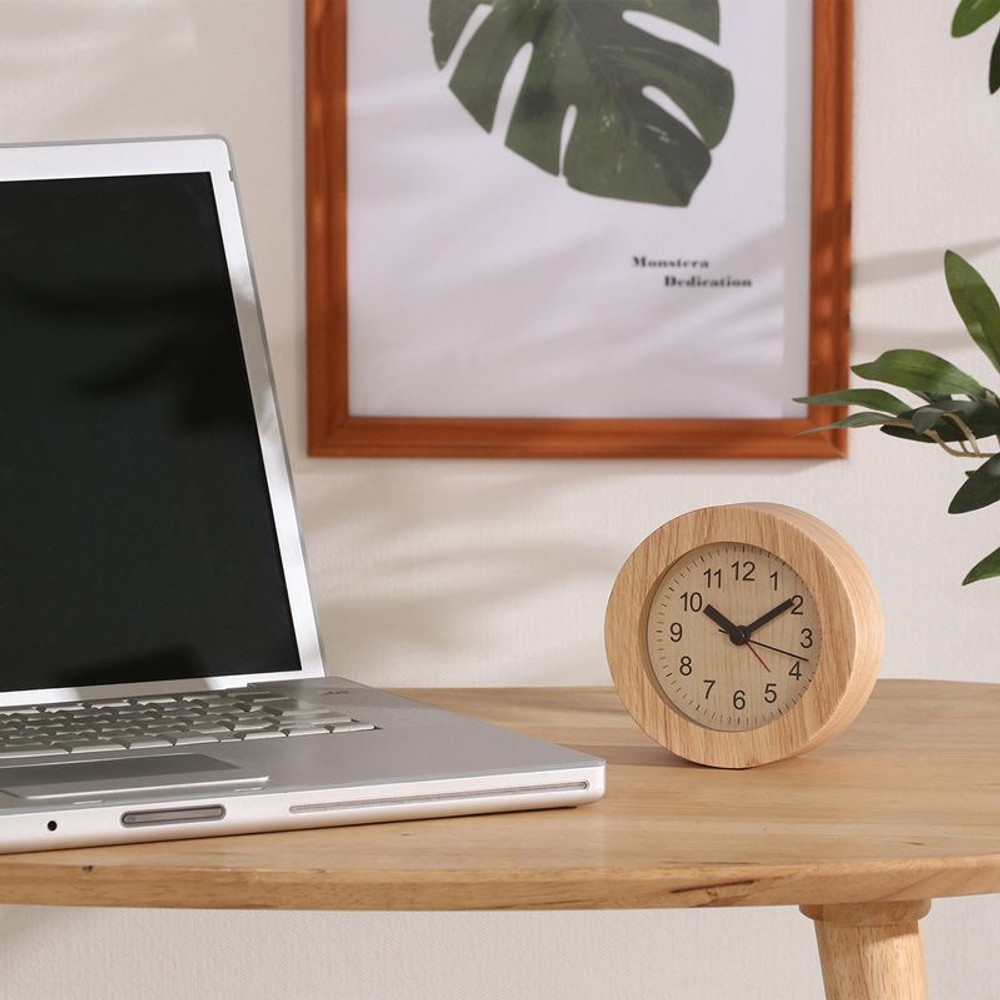 置時計 ウッド ラウンド, ナチュラル, その他サイズ１