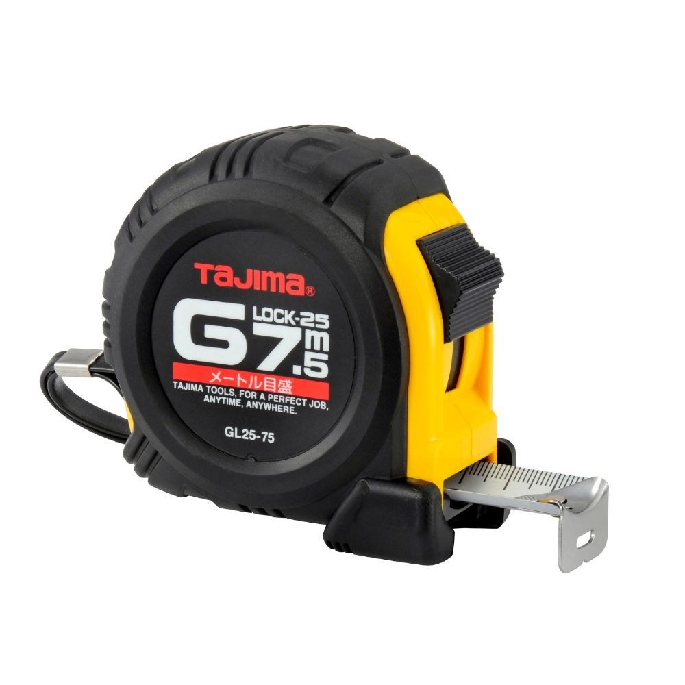 TAJIMA（タジマ）　Gロック 25mm幅7.5m　GL25-75BL, ブラック, 7.5m