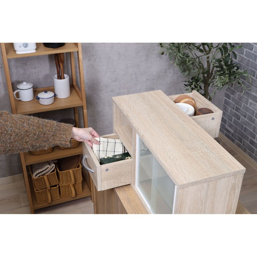 不二貿易 カウンター上収納ラック　６０幅　オーク【メーカー直送・代引不可】, オーク, 幅600mm&times;奥行265mm&times;高さ290mm