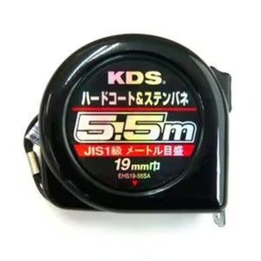 ムラテックKDS ハード＆ステンバネコンベックス 19mm巾 5.5M EHS19-55SA, ブラック, 19mm巾 5.5m
