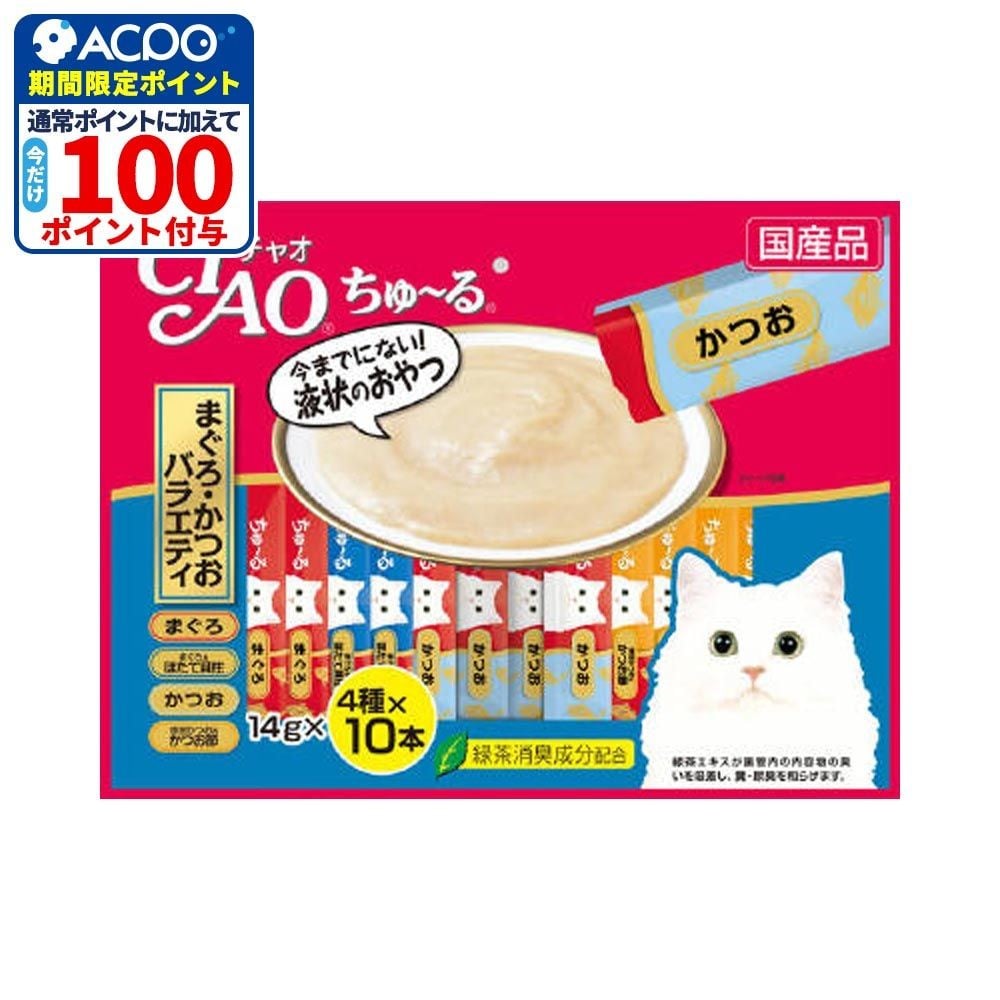 いなば　チャオちゅーる　まぐろかつお　40本, まぐろかつおバラエティ, 14g&times;40P