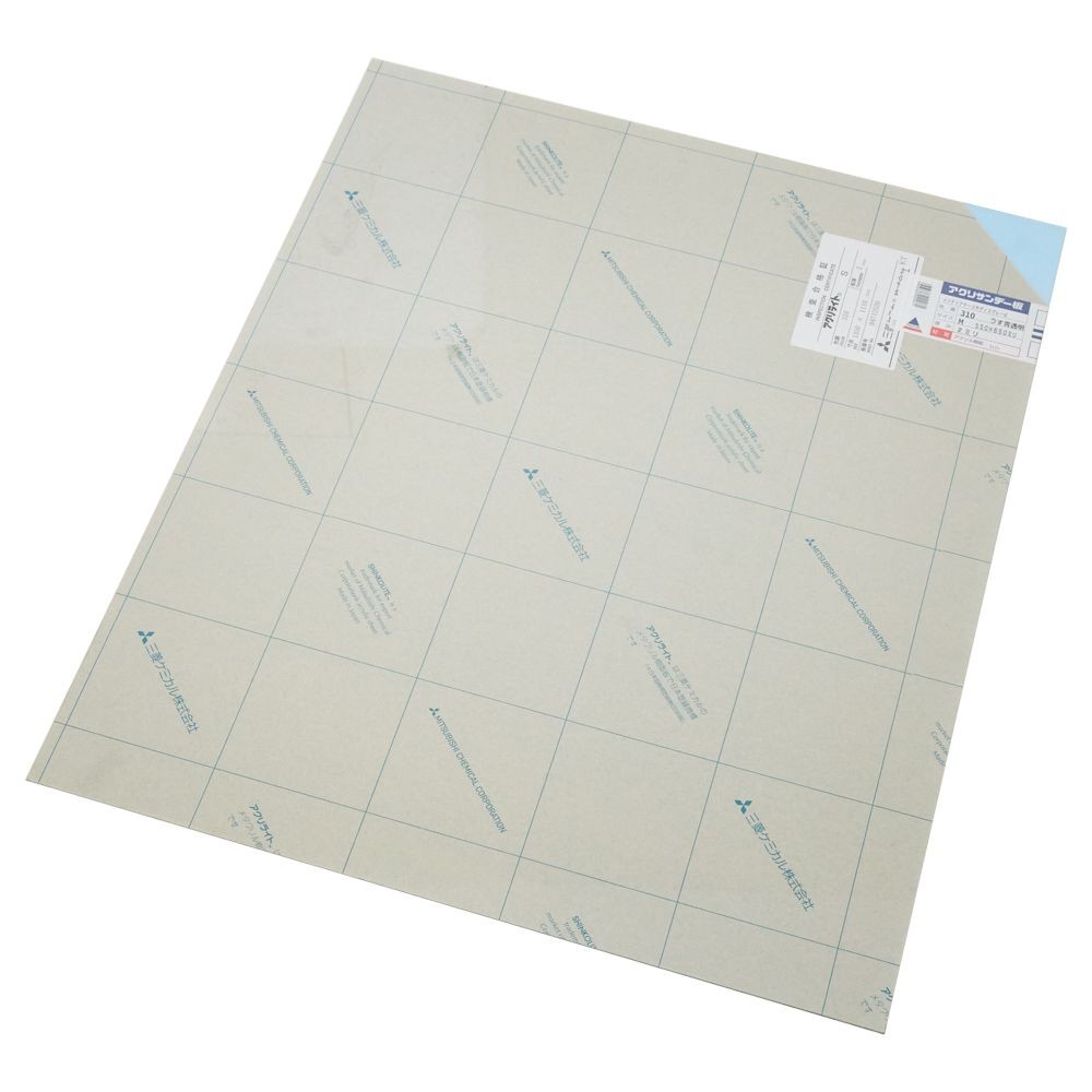 アクリサンデー板 うす青透明 M 550&times;650&times;2mm, うす青透明, Mサイズ