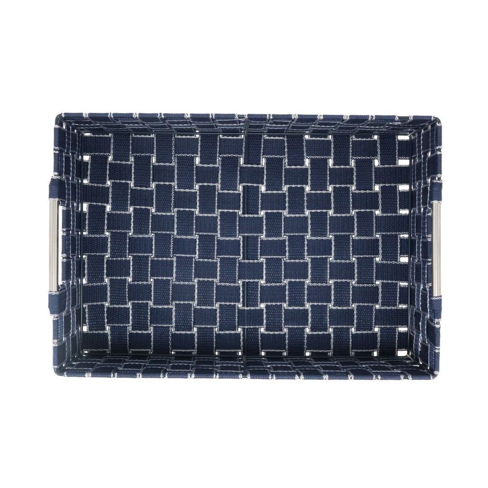 ステンレス取手ＰＰボックス　スクエアＭ横, ネイビー, スクエアM横