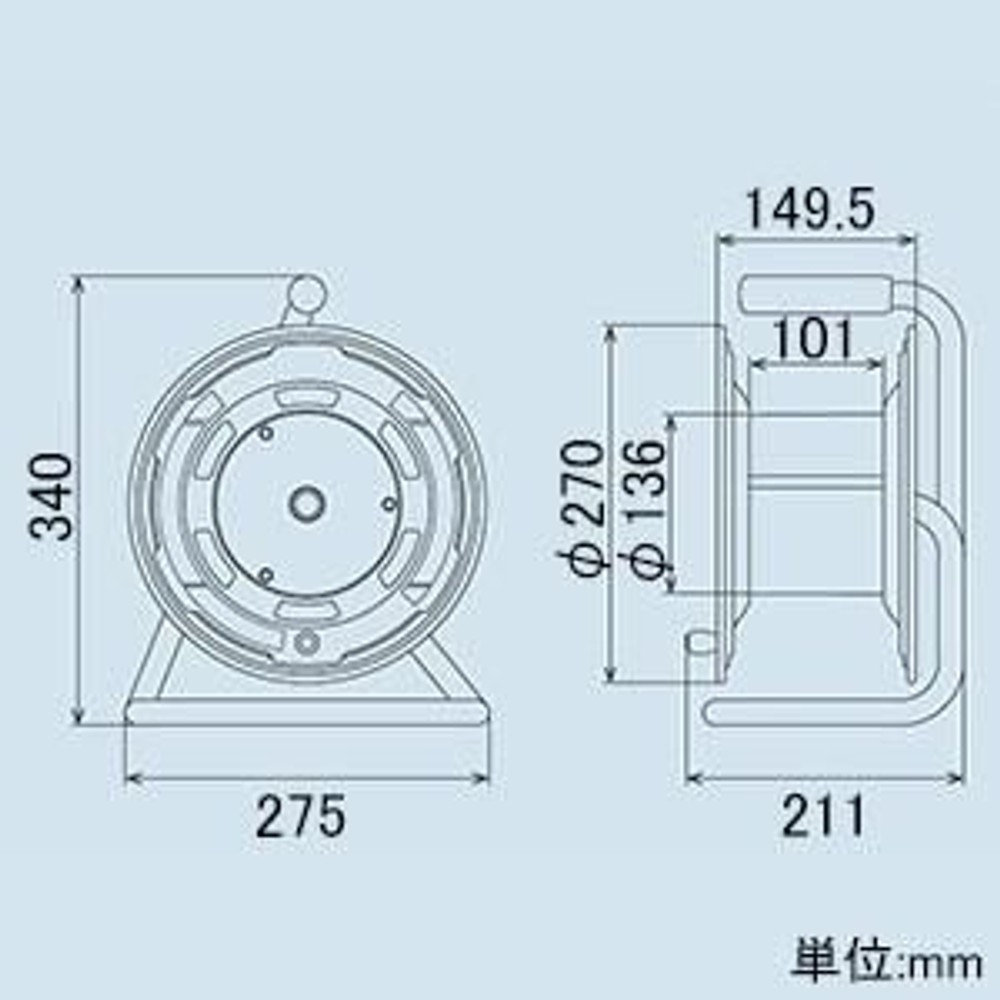ハタヤ シンタイガーリール 100Vタイプ 標準型 温度センサー内蔵 PT-20, グリーン, 20m