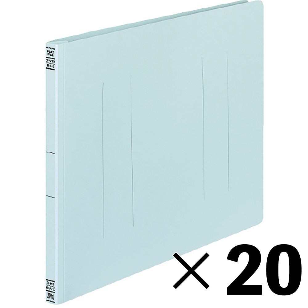 【20冊セット】コクヨ　フラットファイルV樹脂製とじ具B4横 15mmとじ 青【メーカー直送・代引不可】, 青, B4横