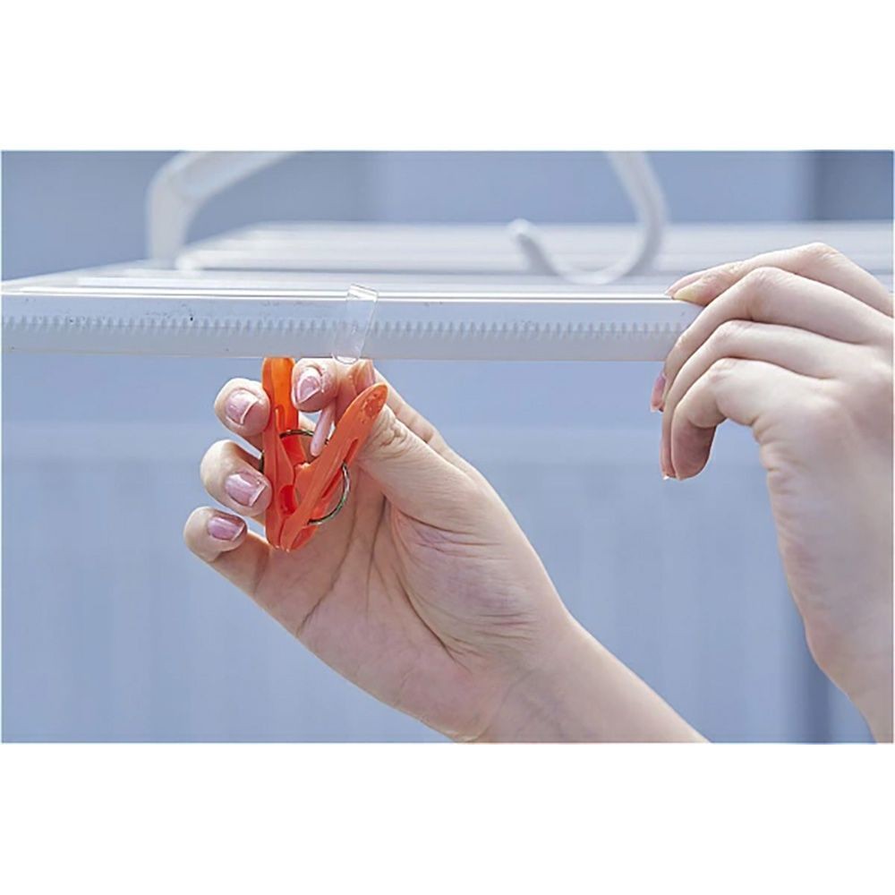 アイセン ピンチが動く角ハンガー20P, オレンジ, 幅220mm&times;奥行650mm&times;高さ365mm