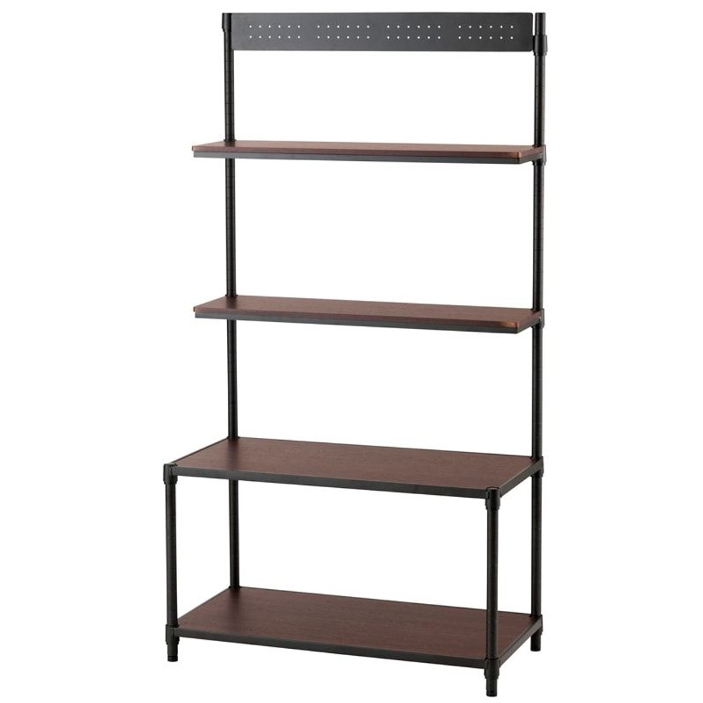 ルミナスノワール壁面収納ラック　4段【メーカー直送・代引不可】, ブラウン/ブラック（40）, 40cm幅