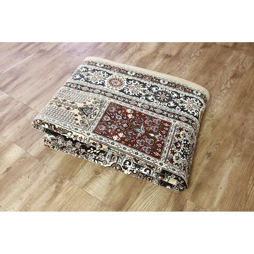 洗える・抗菌防臭・床暖房対応 240&times;240cm 国産モケットラグ MED ベージュ, ベージュ, 240&times;240cm