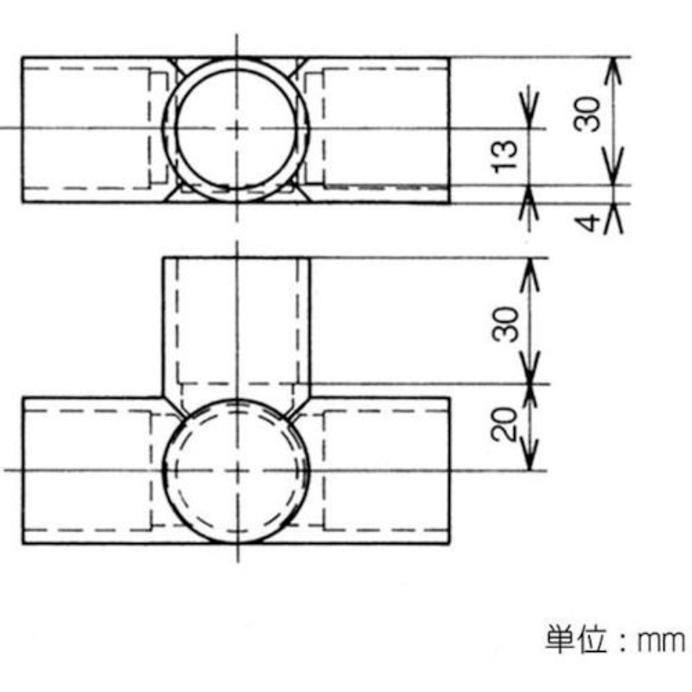 YAZAKI 矢崎化工 イレクタープラスチックジョイント J-125A S 枠・パイプのつなぎ用　Φ28用, アイボリー, J-125A S