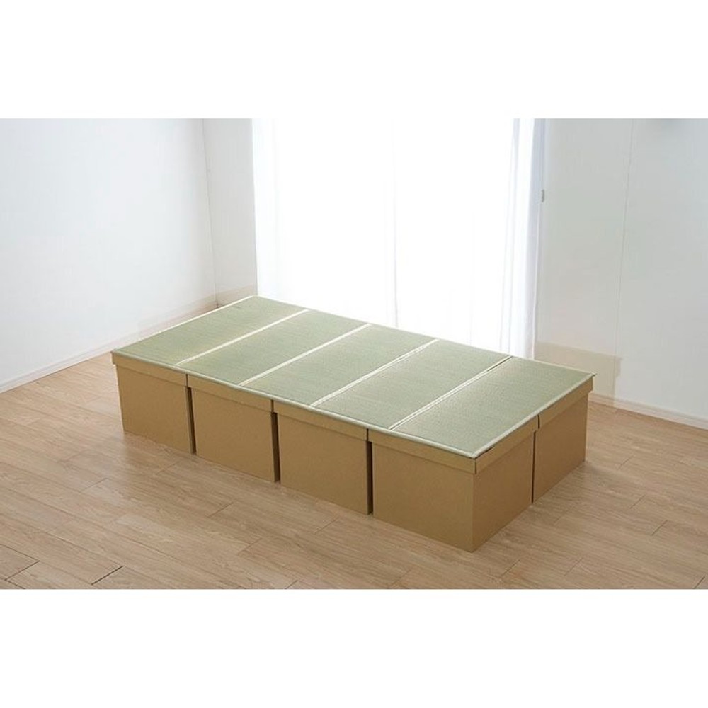 イケヒコ 防災用品 簡易段ボールベッド+畳マットレス シングル 約100&times;200cm 5連 【メーカー直送・代引不可】, 畳付き, 100&times;200cm
