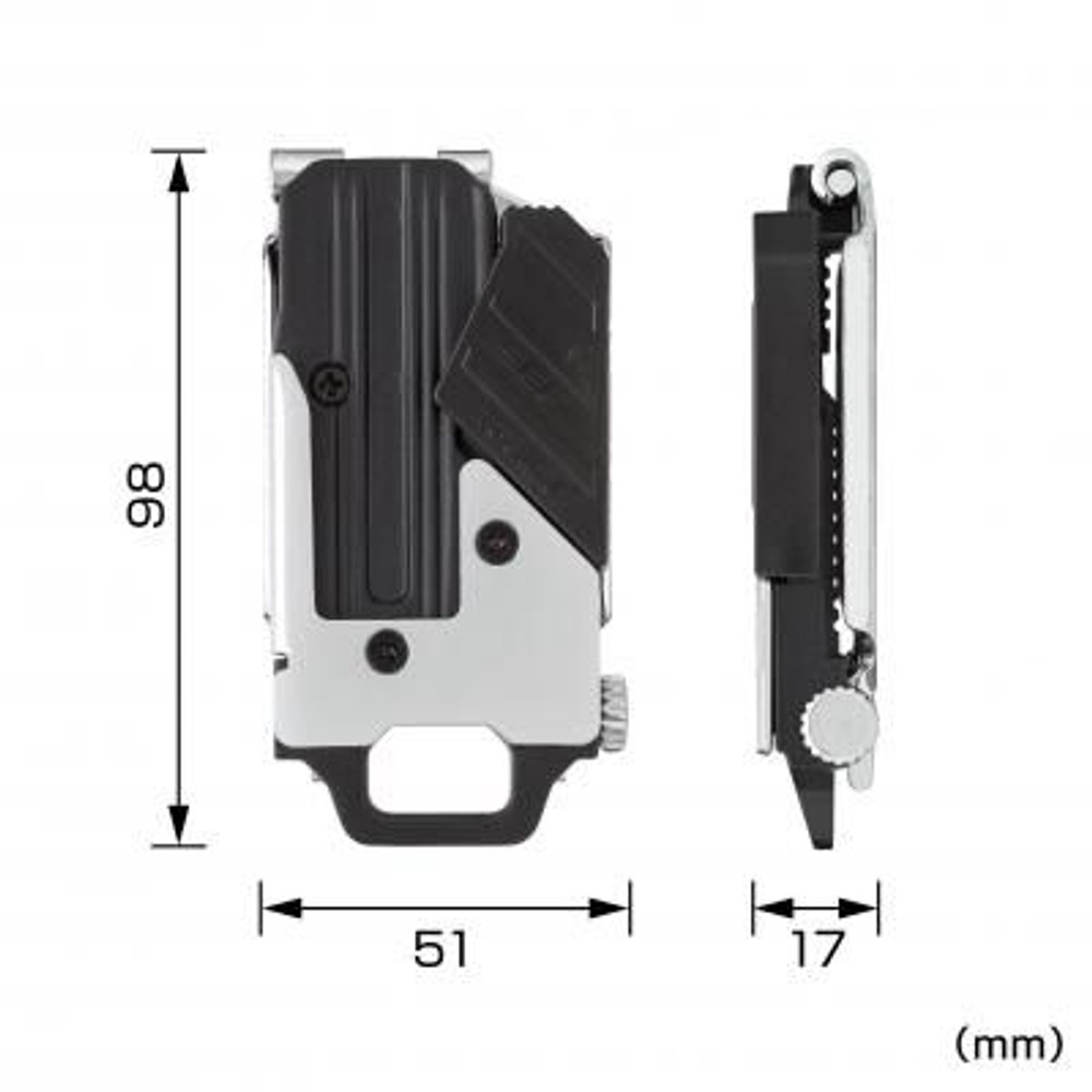 TAJIMA（タジマ）　セフホルダー胴ベルト用 金属 右用 SF-MHLD, ブラック/シルバー, 胴ベルト用　右用