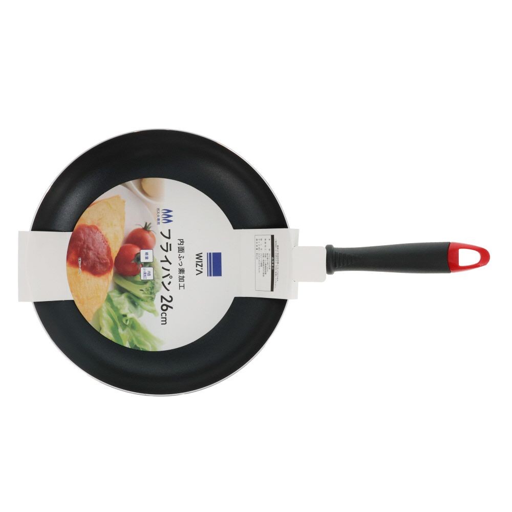 ウィザ WIZ'A 内面フッ素加工フライパン　ガス火用　２６ｃｍ, レッド, 26cm