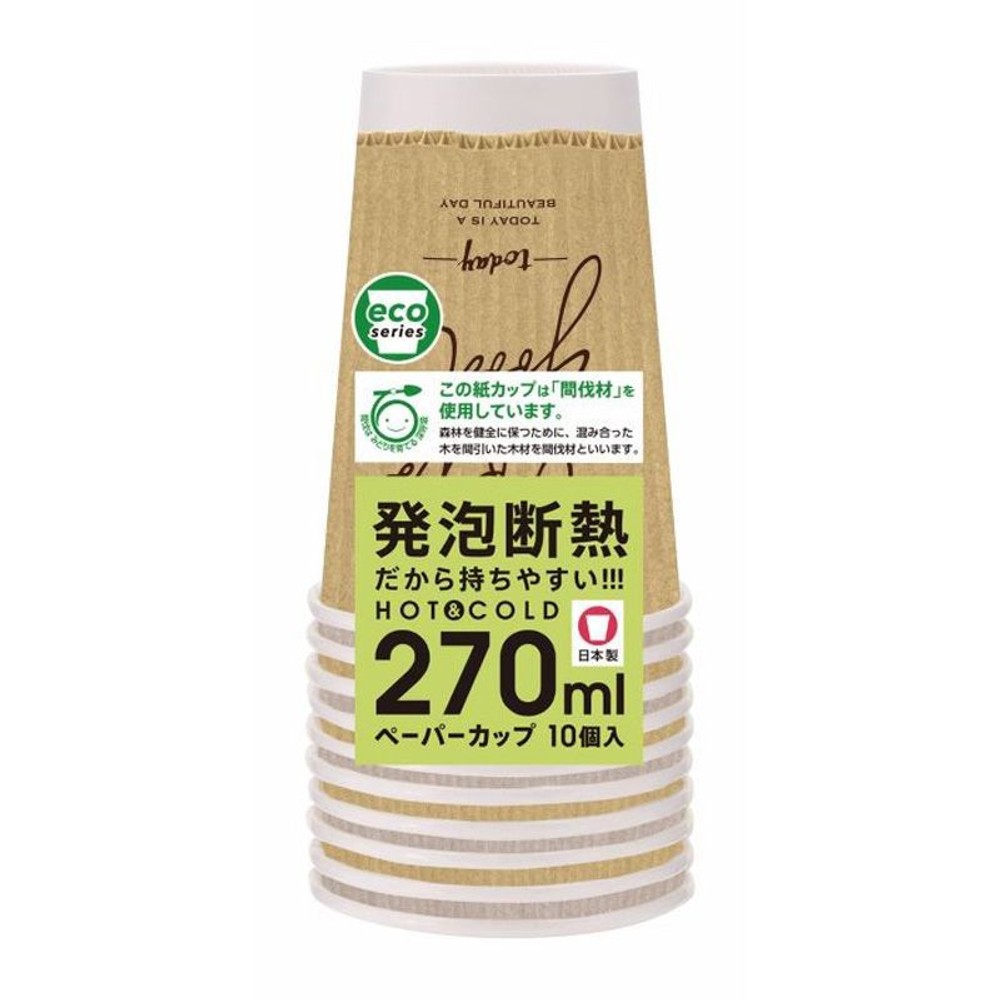 断熱カップ　クラフトテイスト　270ｍｌ　10個, その他カラー１, その他サイズ１