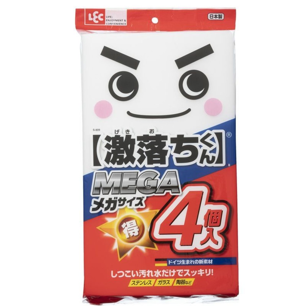 レック　激落ちＭＥＧＡ　4Ｐ, ホワイト, 4個入り