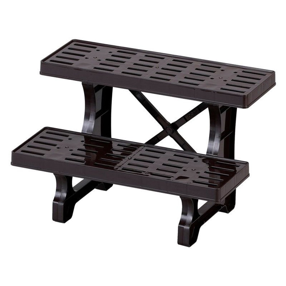 ボタニカルスタイル　フラワースタンド2段, ブラウン（450）, 450