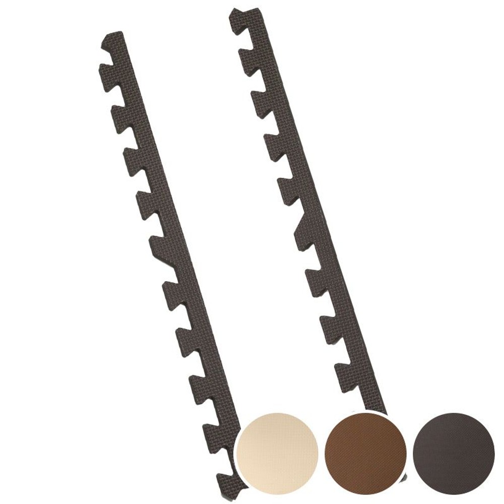 大判つなげるソフトマット　サイド&コーナー　8本組, ブラウン, 大判