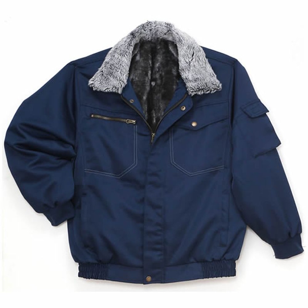 衿ボアブルゾン　ネイビー, ネイビー, Mサイズ
