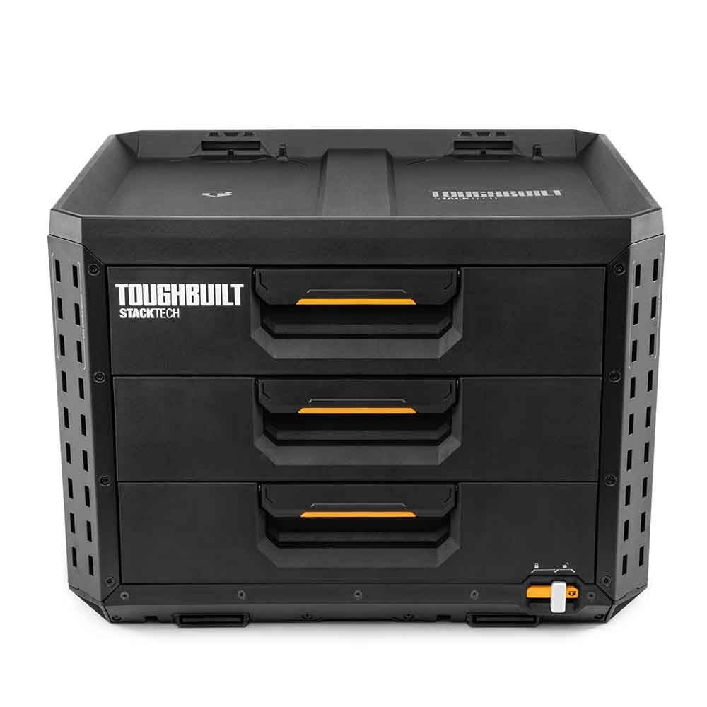 【数量限定】TOUGHBUILT（タフビルト）STACK TECH(スタックテック) 　3段ドロワーツールボックス, ブラック, TB-B1-D-70-3
