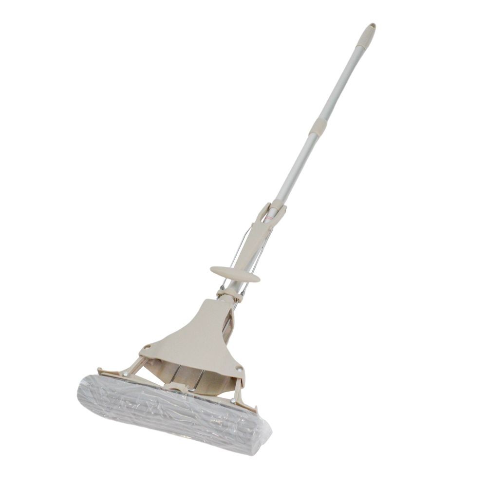 楽絞りスポンジモップ, ホワイト, アルミ伸縮柄