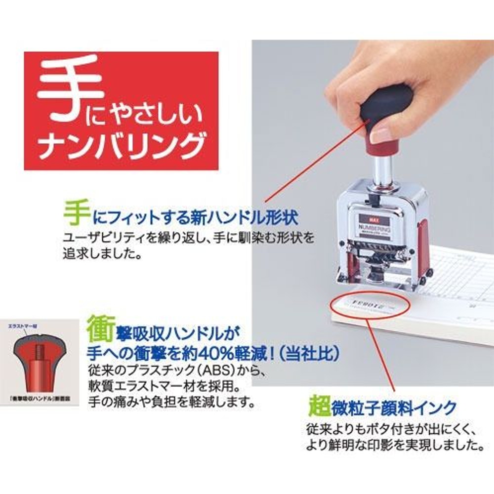 マックス　ナンバリング　ＮＲー504, 5桁 4様式, 約高さ129&times;幅48&times;奥行44mm