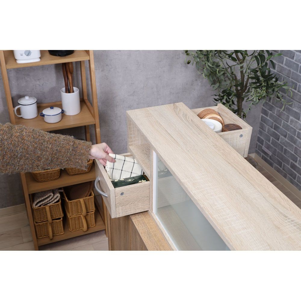 不二貿易 カウンター上収納ラック　１２０幅　オーク【メーカー直送・代引不可】, オーク, 幅1200mm&times;奥行265mm&times;高さ290mm