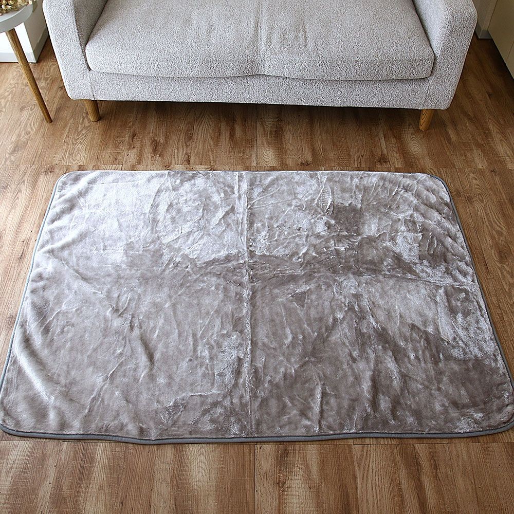 アクリルレーヨン混　ハーフ毛布　１４０&times;１００ｃｍ　グレー, グレー, 140&times;100cm