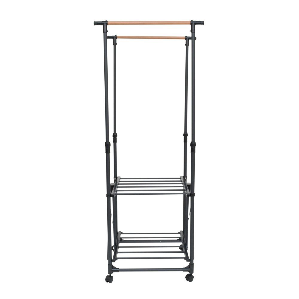 デザイン室内多機能物干しＨ型, ブラック, 高さ92.5cm