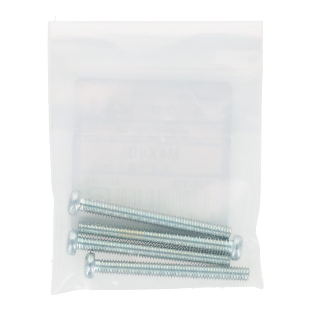 小ねじ　なべ　ユニクロ　Ｍ４&times;４０ｍｍ　４本入, シルバー, M4&times;40mm