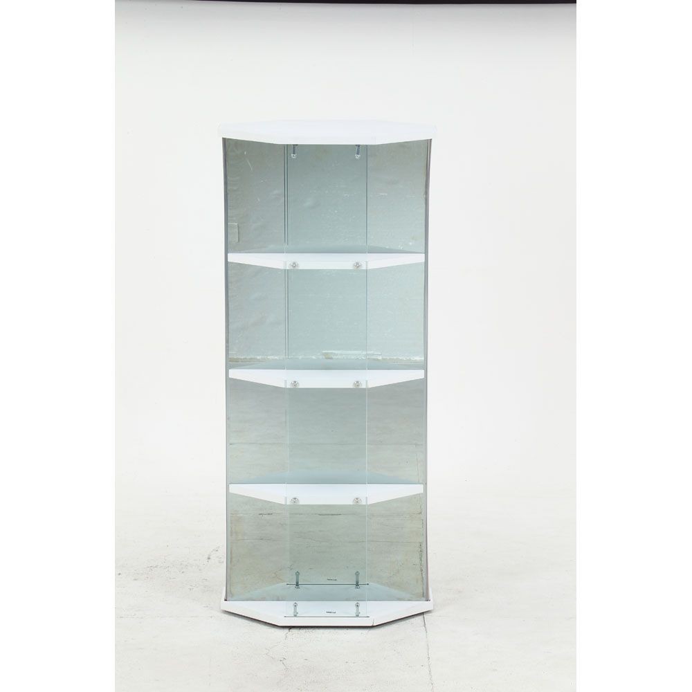 不二貿易 ガラスコレクションケース　ＢＡＡＬ　コーナー　ＷＨ【メーカー直送・代引不可】, ホワイト, 幅522mm&times;奥行425mm&times;高さ1195mm