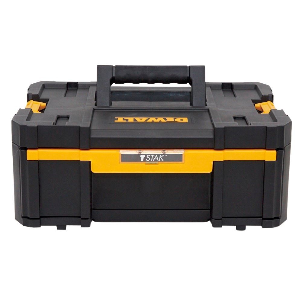 DEWALT/デウォルト システムツールボックス TSTAK ティースタック1段チェスト, 黒/黄, 1段チェスト