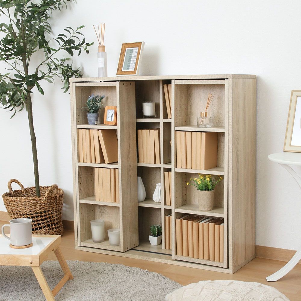 不二貿易 ダブルスライドラック　オーク　ＤＳ９０９０【メーカー直送・代引不可】, オーク, 幅890mm&times;奥行290mm&times;高さ890mm