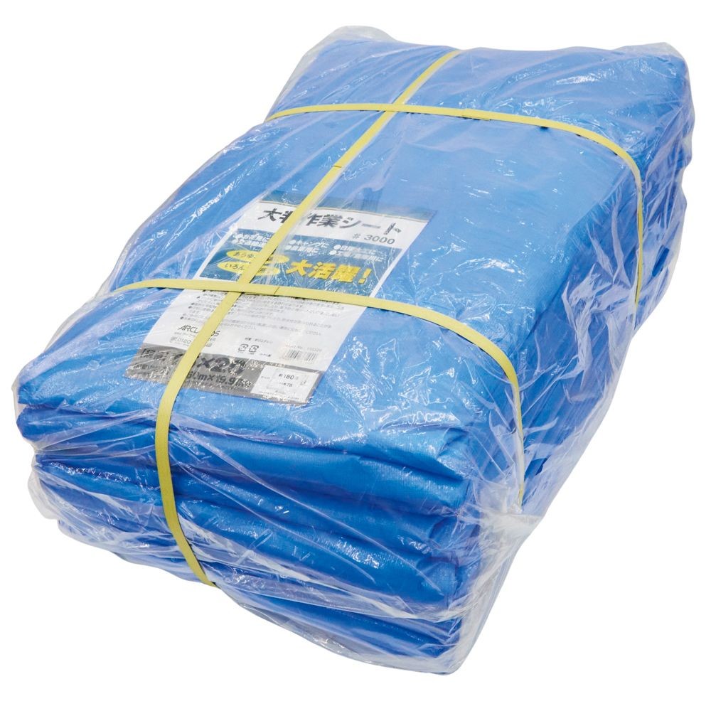 ハトメが丈夫な大判作業シート　＃３０００　１５ｍ&times;２０ｍ, ブルー, 15&times;20m