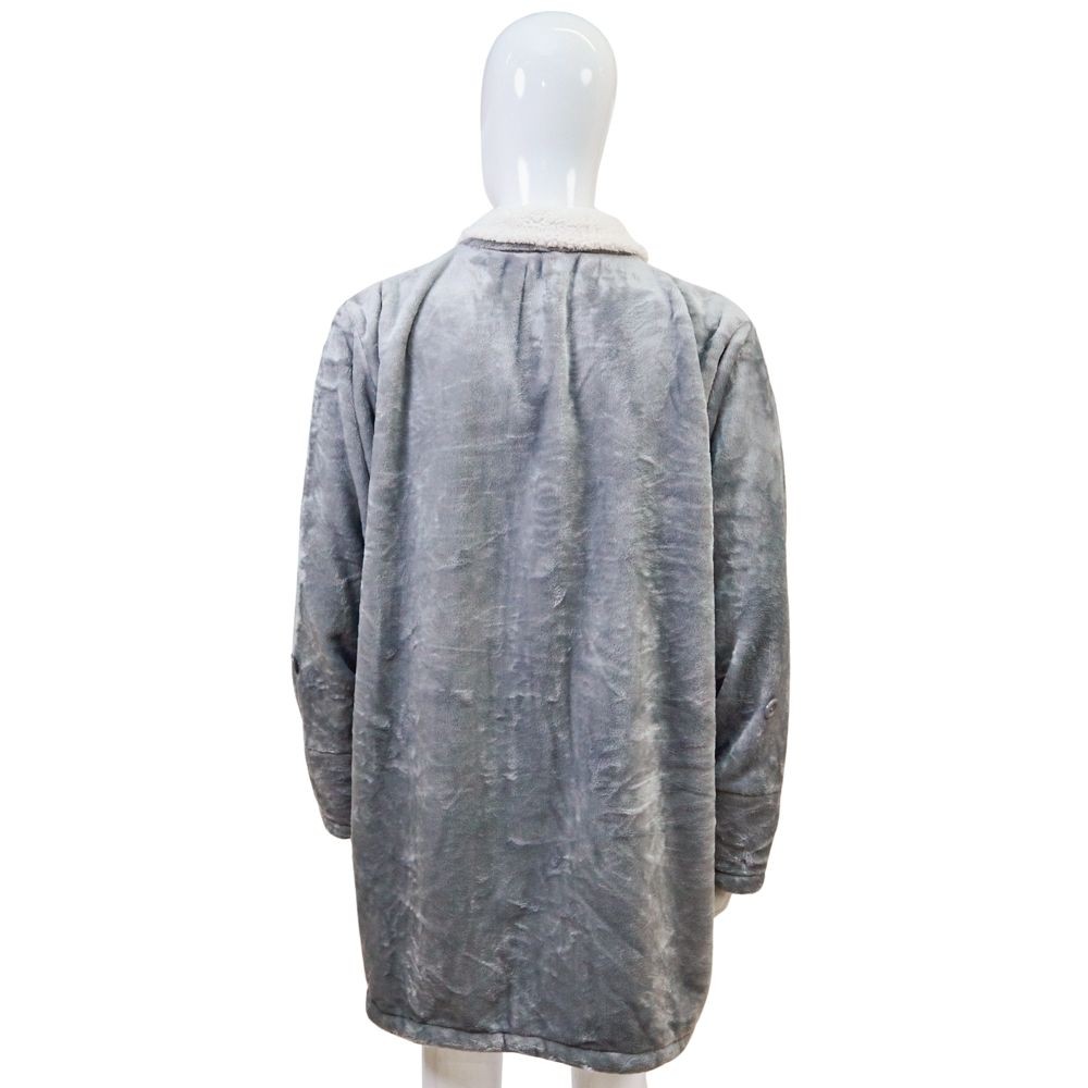 WIZ'A　ウィザ　衿付き着る毛布　ショート丈　グレー, グレー, フリーサイズ