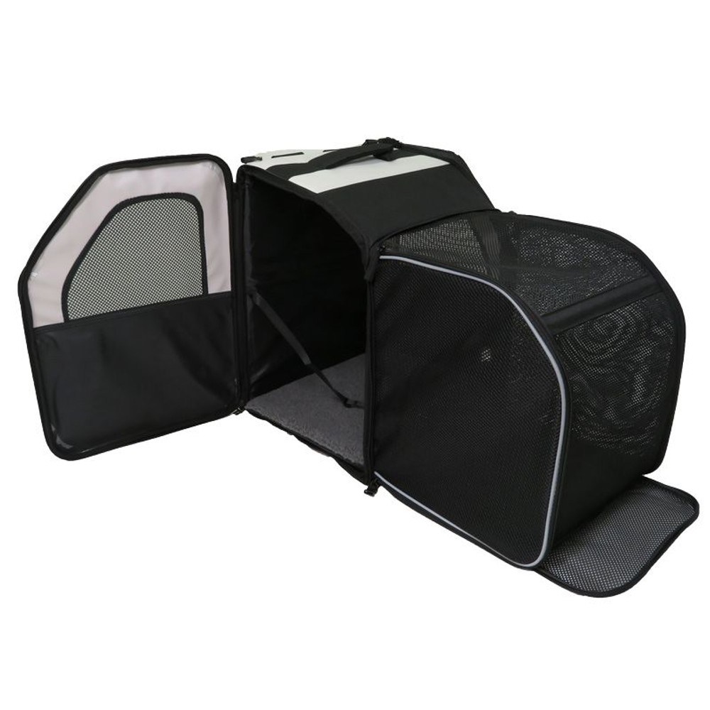 広がってケージにもなるペットリュック, ブラック, 約1730g