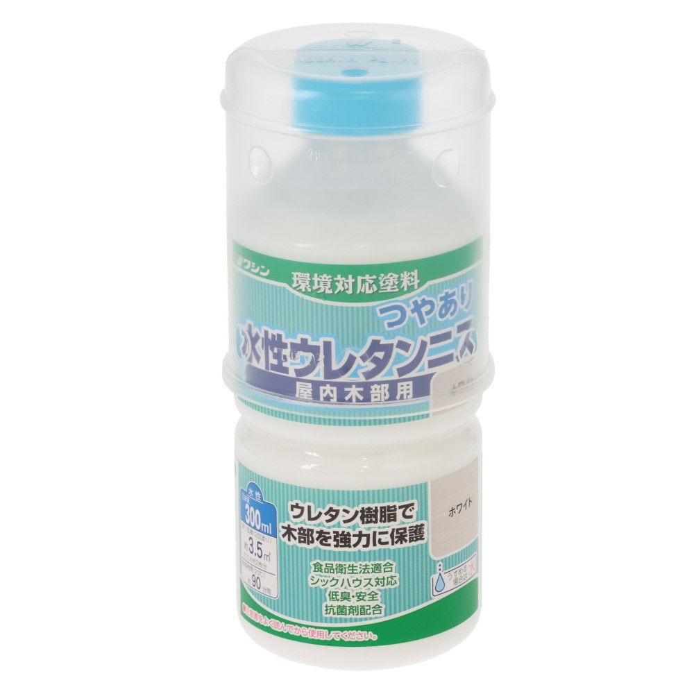 水性ウレタンニス　300mL　ホワイト, つやありホワイト, 300ml