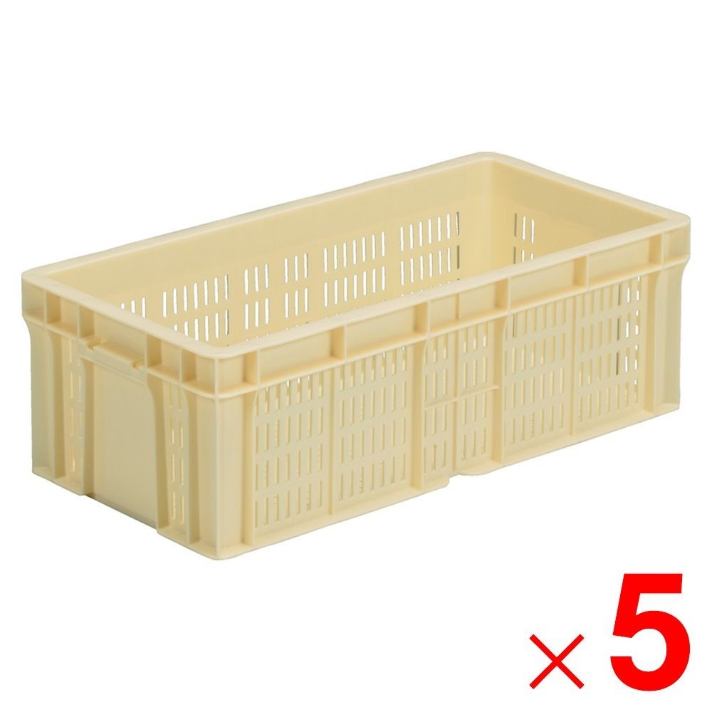 サンコー サンテナー B#27T クリーム 102655-00 &times;5個セット【メーカー直送・代引不可】【法人限定】【日祝配送不可・時間指定不可】, クリーム, 5P