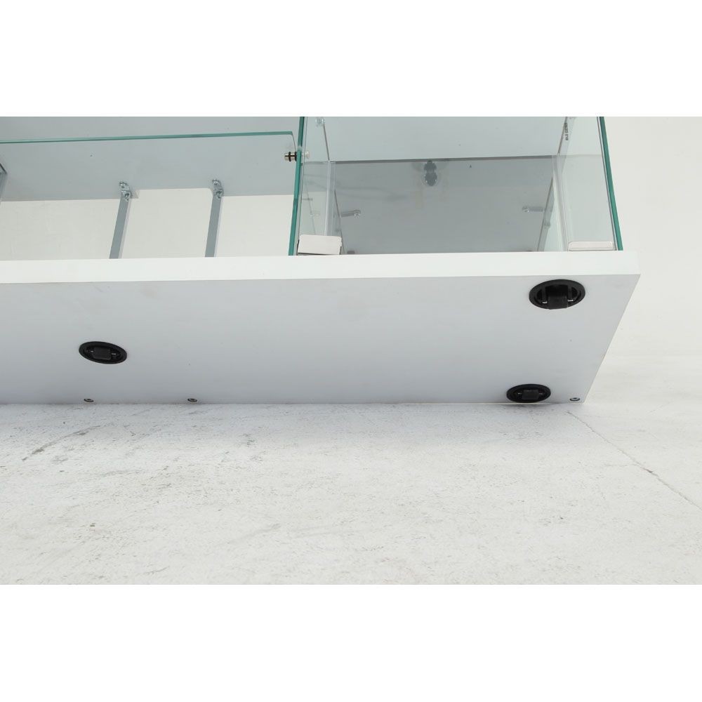 不二貿易 ガラスコレクションＴＶボード　ＢＡＡＬ　ＷＨ【メーカー直送・代引不可】, ホワイト, 幅1100mm&times;奥行300mm&times;高さ365mm