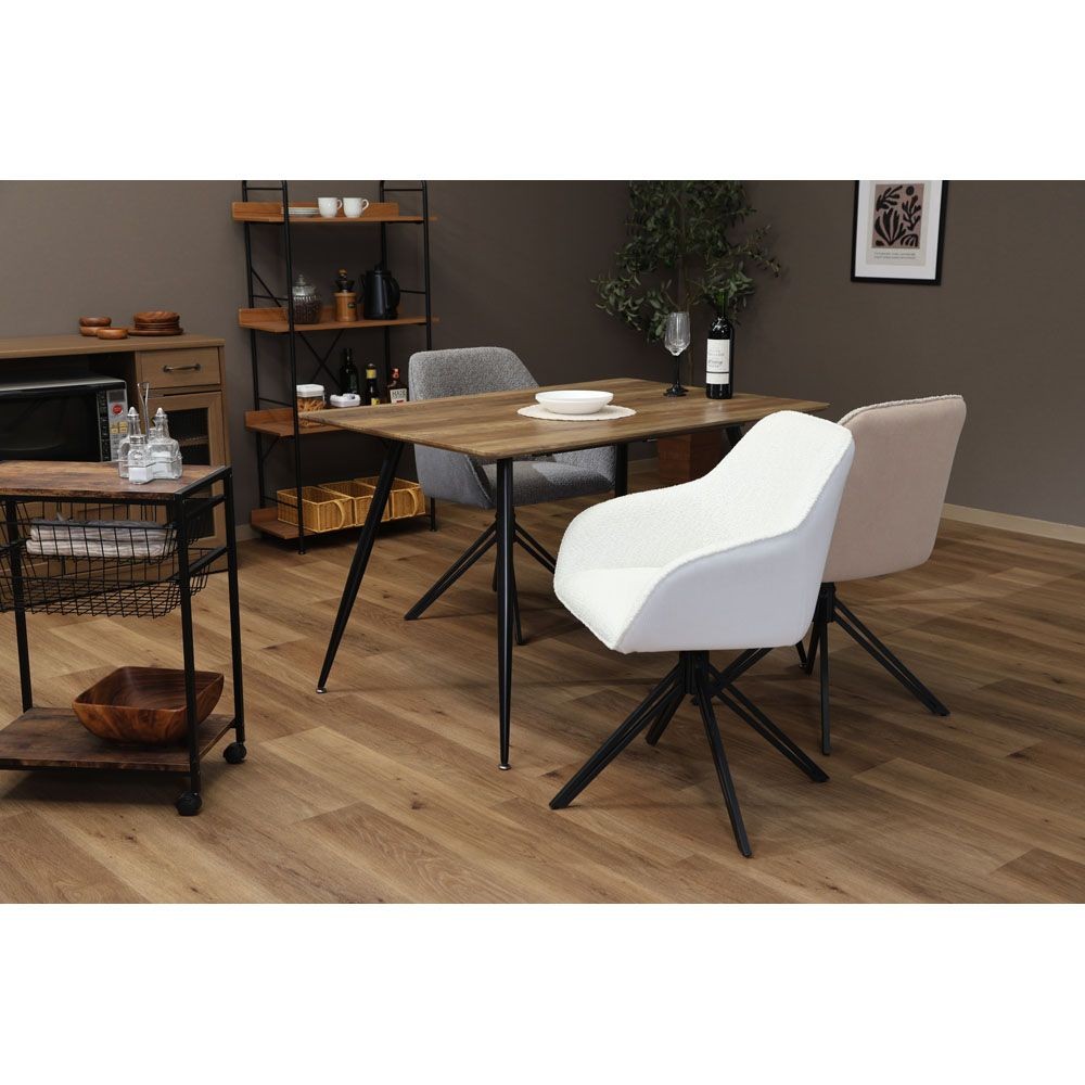 不二貿易 ダイニング回転チェア　ルナ　ＷＨ【メーカー直送・代引不可】, ホワイト, 幅580mm&times;奥行540mm&times;高さ830mm