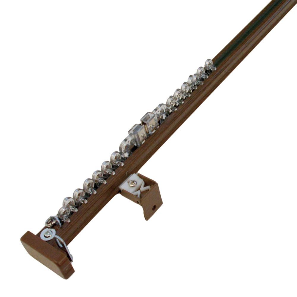 伸縮角型カーテンレール　２．０ｍ用シングル, 木目ナチュラル, 2.0ｍ用シングル