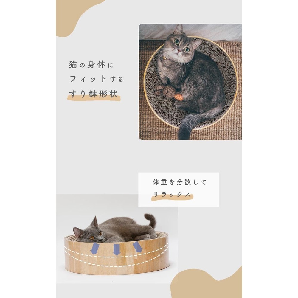猫壱　バリバリボウル　猫柄, 猫柄, 幅398mm、奥行き398mm、高さ120mm