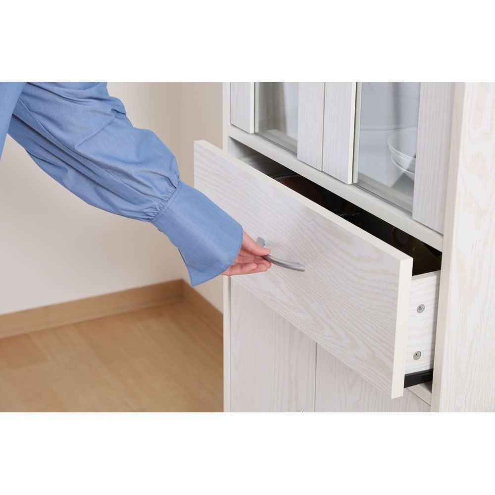 不二貿易 ミドルキッチンキャビネット　オークＷＨ【メーカー直送・代引不可】, ホワイト, 幅600mm&times;奥行290mm&times;高さ1200mm