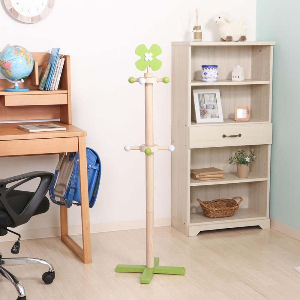 不二貿易  キッズポールハンガー　クローバー 【メーカー直送・代引不可】, グリーン, クローバー