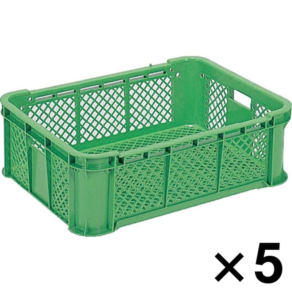 サンコー サンテナーＢ＃40ー2　グリーン &times;5個セット【メーカー直送・代引不可】【法人限定】【日祝配送不可・時間指定不可】, グリーン, 5P