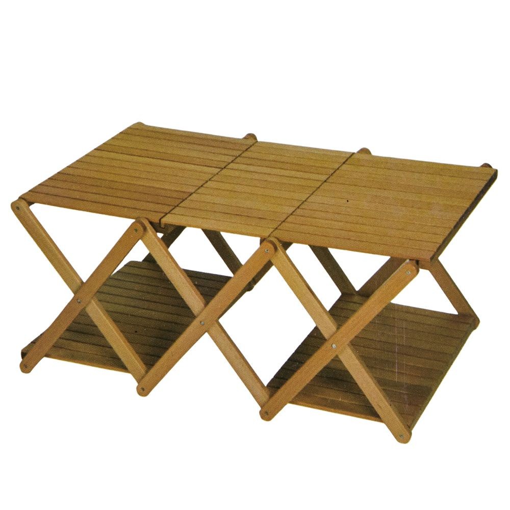 WIZ'A ウィザ　木製フォールディングラック　４段＆テーブル, 天然木, 4段＆テーブル