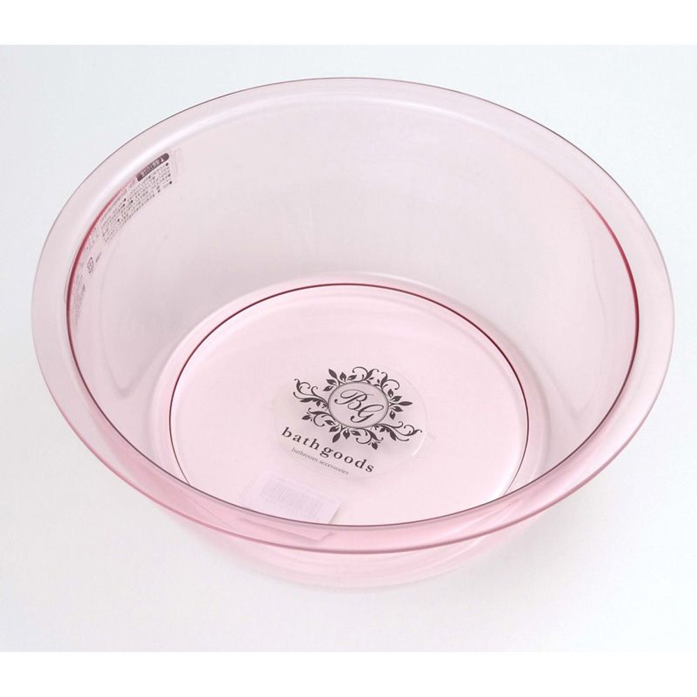 お手入れ簡単アクリル製ウオッシュボウル（湯桶）ピンク, ピンク, 270mm