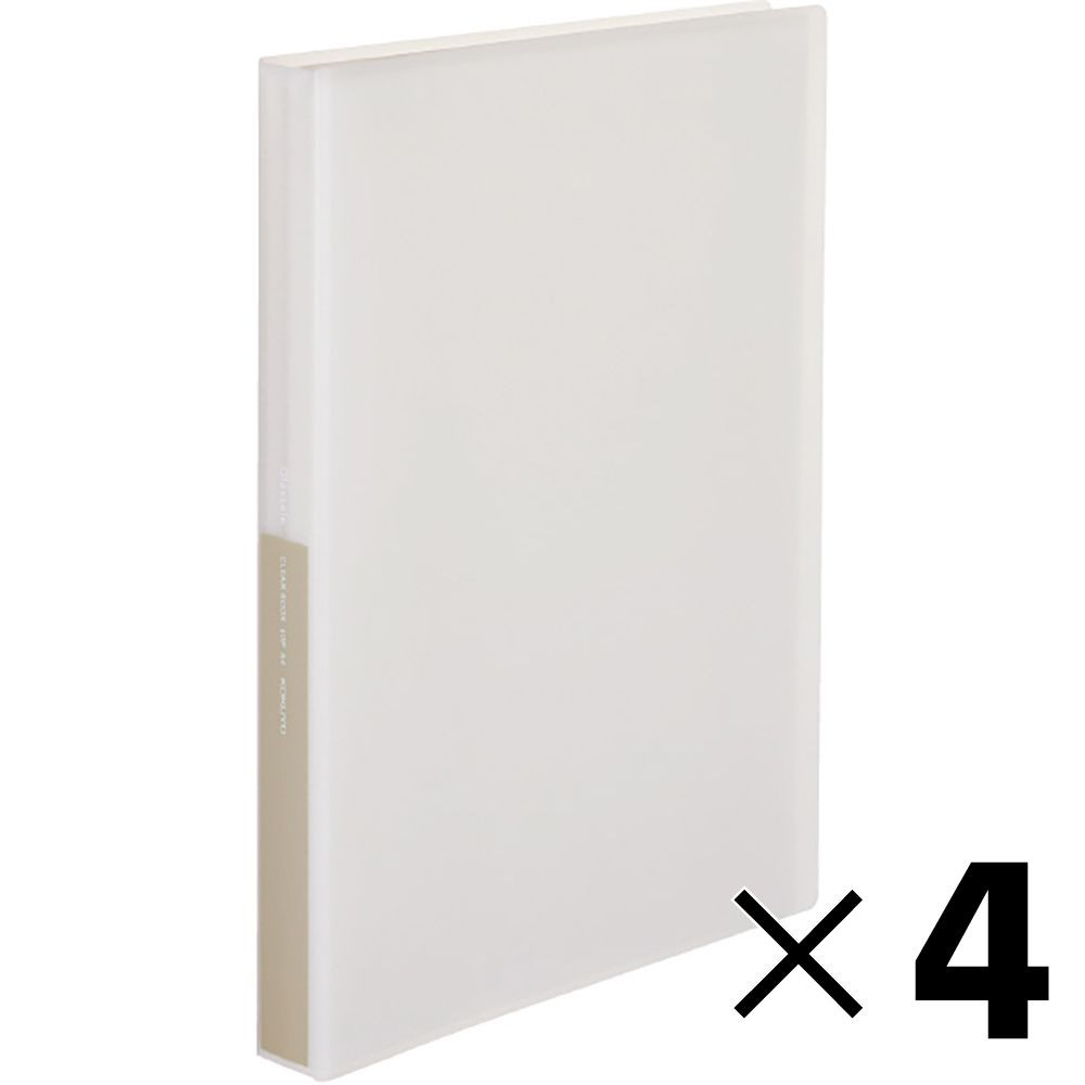 【4冊セット】コクヨ　クリヤーブックグラッセルＡ４ 60枚W ラ-GL60W【メーカー直送・代引不可】, ホワイト, A4