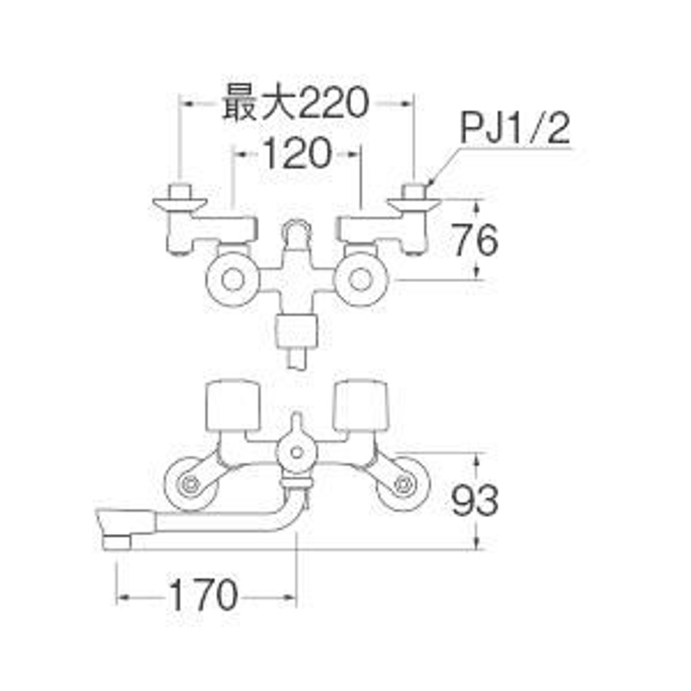 SANEI ツーバルブシャワー混合栓 一時止水 一般地用 ホワイト SK1104D-W-13, シルバー, SK1104D-W-13