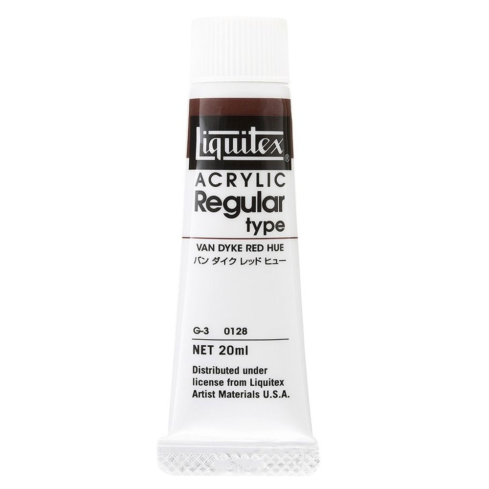 【水性アクリル絵具】リキテックスレギュラー6号チューブ(20ml) 128バンダイク レッド ヒュー, 128バンダイク レッド ヒュー, 6号チューブ(20ml)
