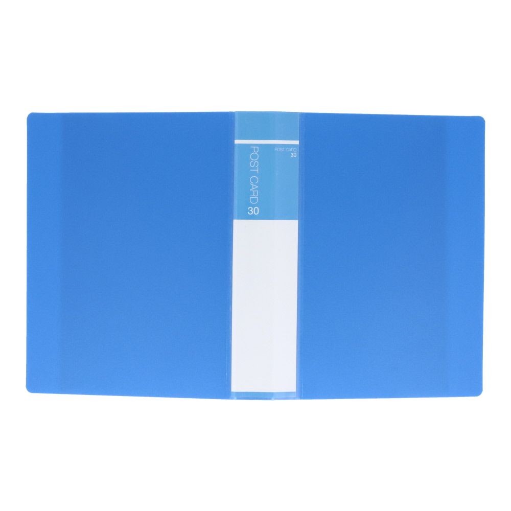 ハガキホルダー30ポケット（60枚収納）, ブルー, 30P